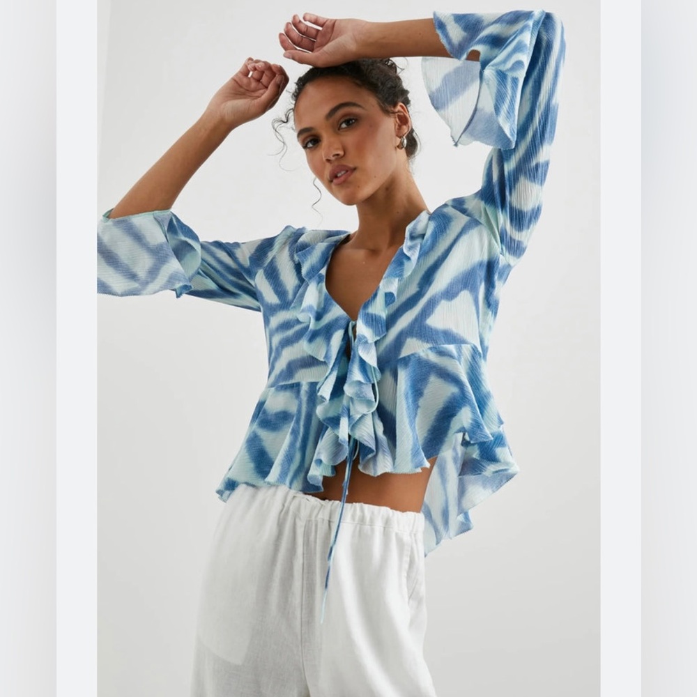 Rails Blue and White Blouse